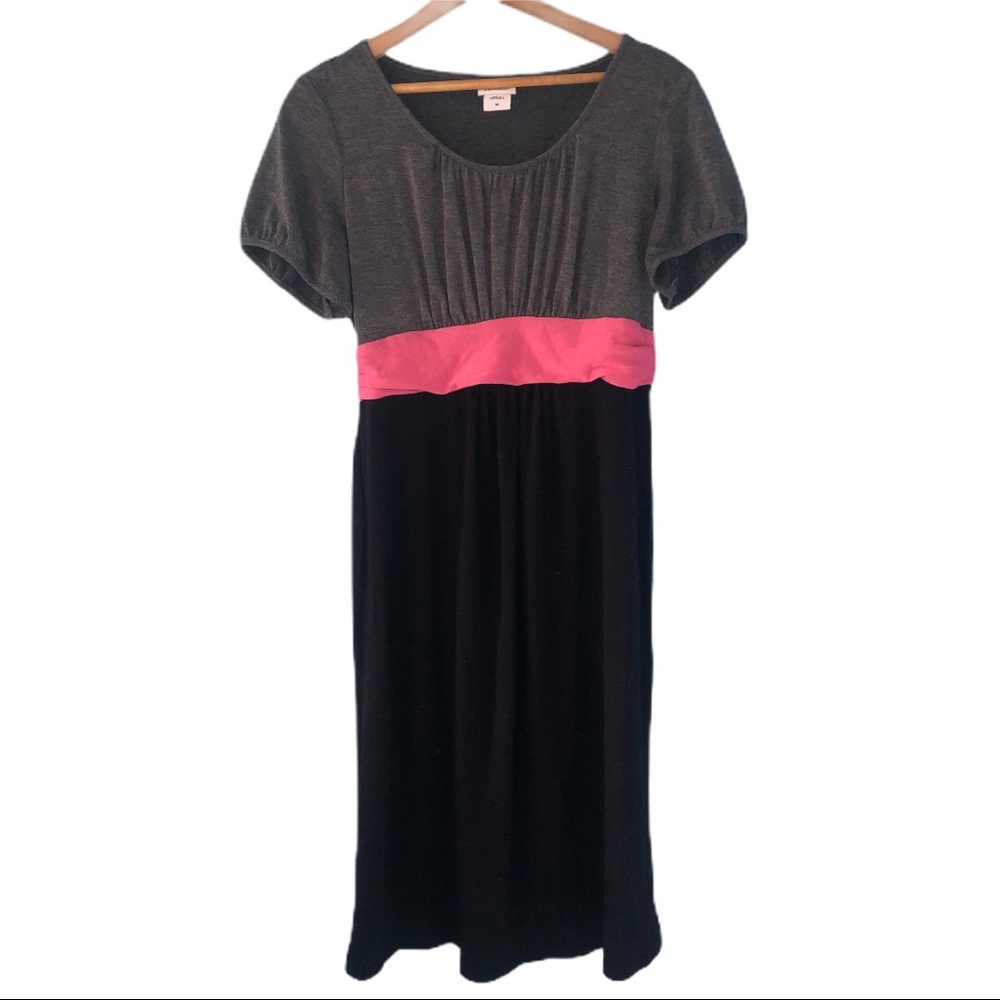 Oh Baby by Motherhood Maternity Dress Black Babydoll M Color-block